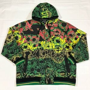 One Color One Nation OCON Men’s 2XL Rasta Hoodie Full Zip Jacket Heavyweight EUC